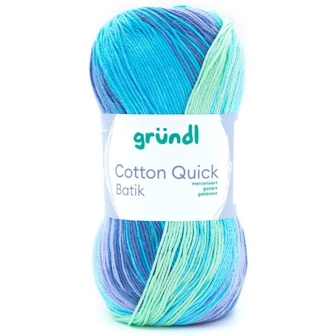 Gründl Cotton Quick Batik - Lichtblauw/Paars/Appelgroen