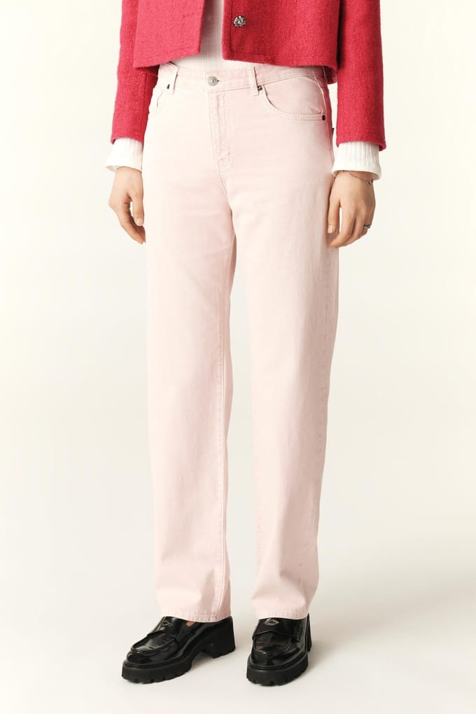 BA&SH Pantalon Ferell Rosepale Taglia: 42 | Jeans straight fit Outlet | Donna | Rosa