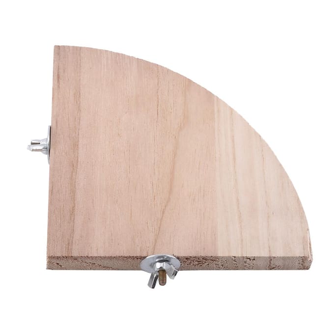 Perchoir Support Plateforme Cage à Oiseaux Bois Forme Éventail Perroquet Hamster Petit Animal de Compagnie Perruche Jouet beige