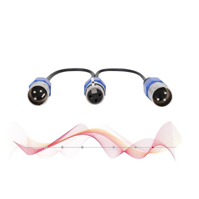 0,3 m Vrouwelijke Jack naar Dubbele 2 Mannelijke Plug Kabel Adapter Snoer Microfoon Audio Verlengkabel XLR