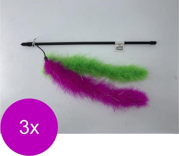 Adori Cat Glitter Teaser - Kattenspeelgoed - 3 x 40 cm Assorti