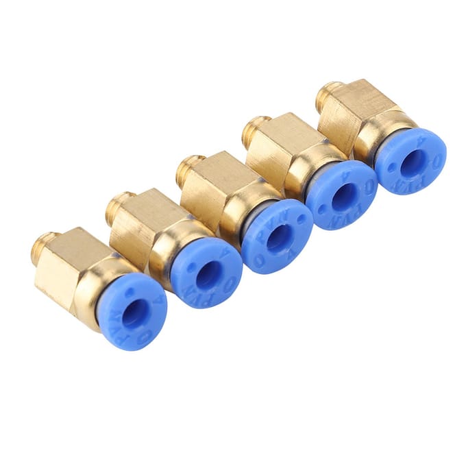 5 stuks 3D-printeraccessoires PC4M6 rechte pneumatische verbinding buitendiameter 4 mm beige