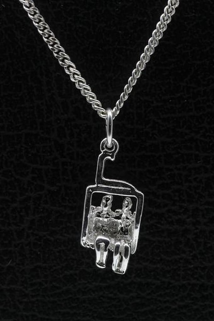 Zilveren Skilift ketting hanger
