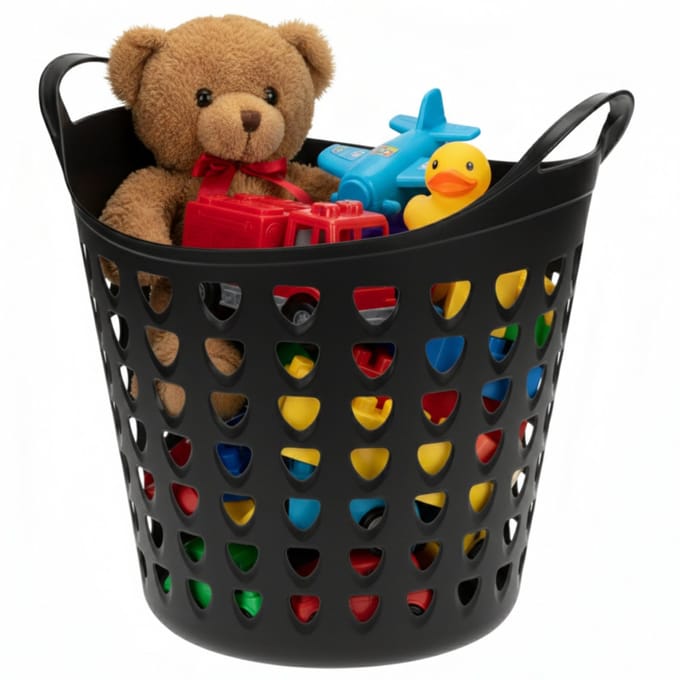 Storage solutions Speelgoedmand - zwart - 26 liter - kunststof - 40 x 41 cm