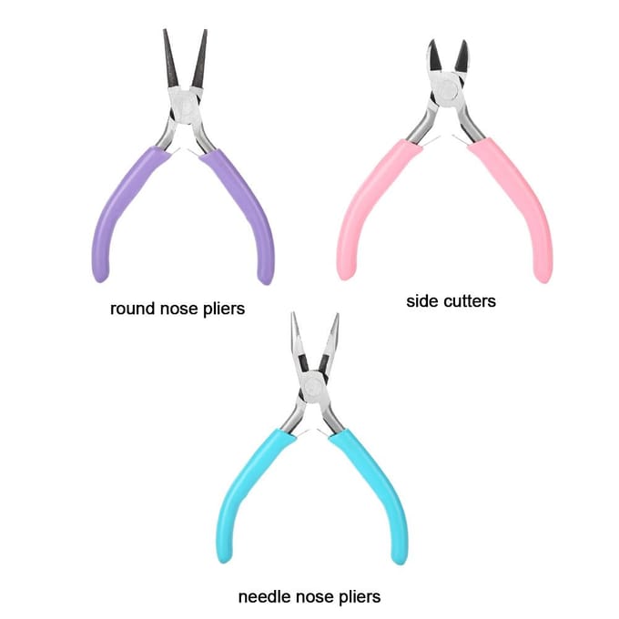 Ensemble d'outils pratiques pour la réparation de bijoux Kit de pinces en acier pour les créateurs de bijoux pink