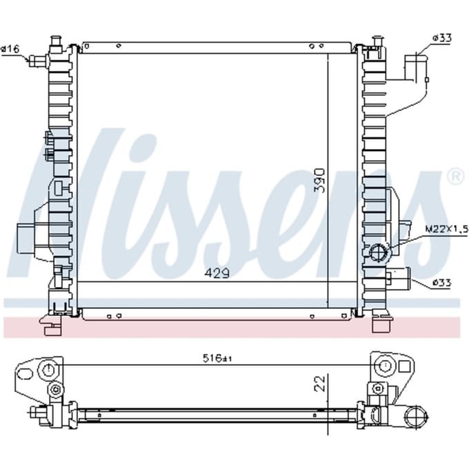 Radiator, motorkoeling NISSENS 63835A