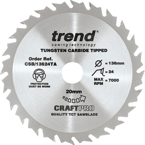 Trend cirkelzaagblad 136x20mm 24T