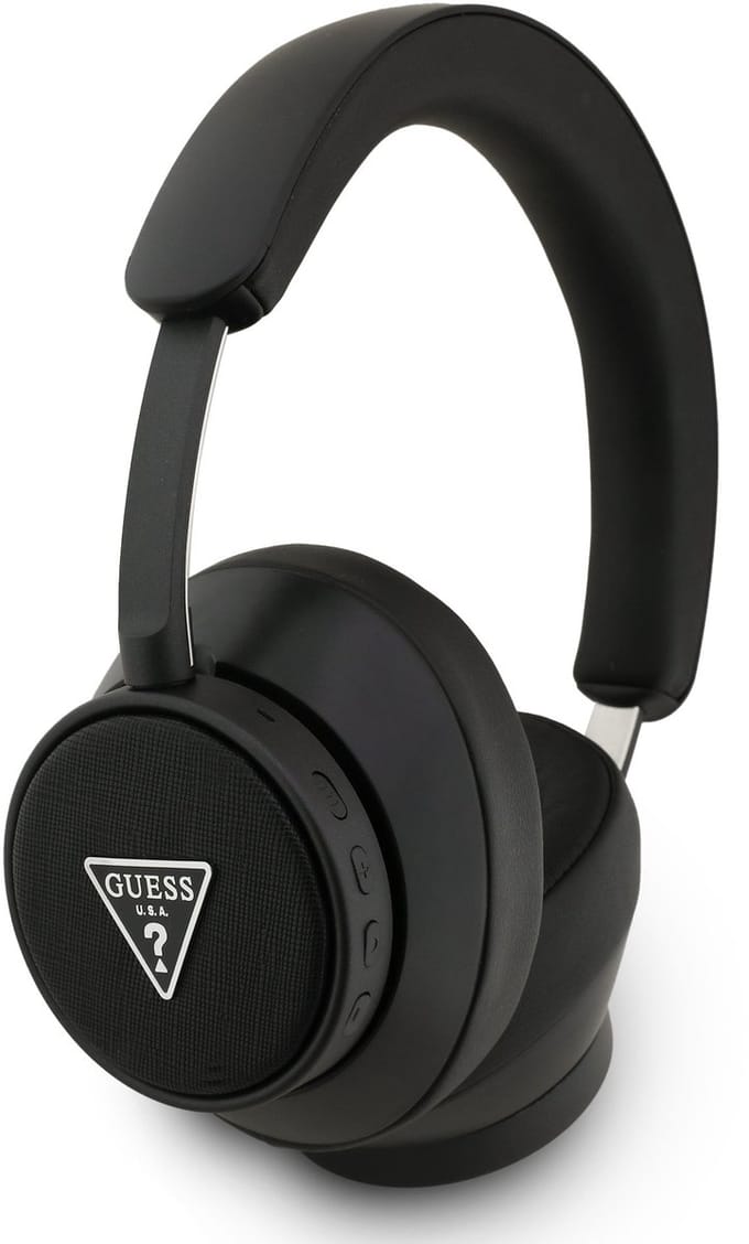Guess Bluetooth Stereo Koptelefoon ENC - Saffiano Triangle Logo - Zwart