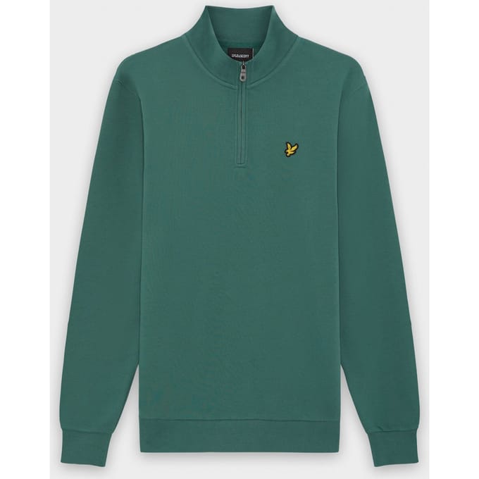 Lyle & Scott Sweat Half Zip Everglade Groen - Maat S - Heren - Quarter zip