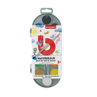 Bruynzeel Kids Waterverf set van 12 met Penseel   8712079420901   Verf