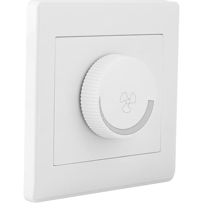 Plafondlamp Ventilator Snelheidsregeling Schakelaar Wit Wandpaneel Knop AC250V 100W 86x86mm white