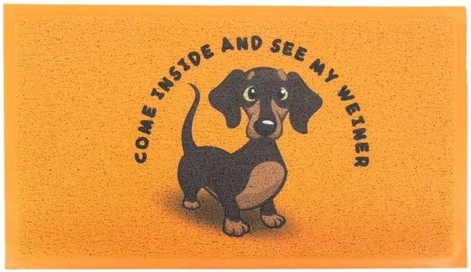 MadDeco - deurmat teckel - Come inside and see my Weiner - 70x40 cm