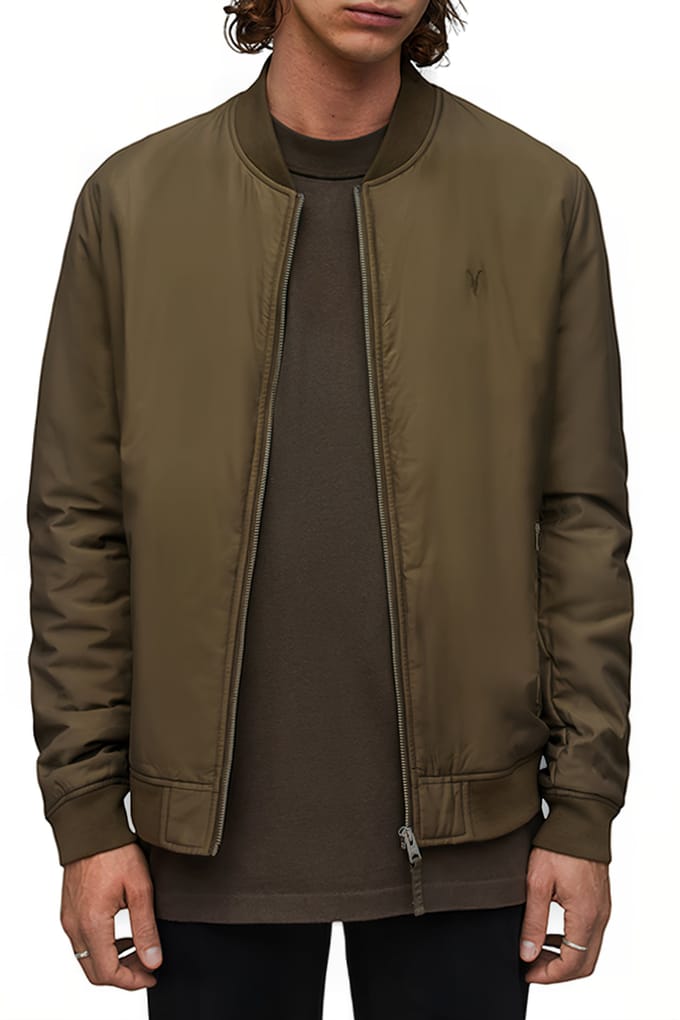 AllSaints Withrow Bomber Regiment Brown Maat: XXL | Bomberjacks Outlet | Heren | Groen
