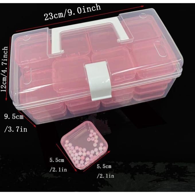 32 stuks/set plastic opbergdoos container, DIY knutselen kralen accessoires sorteerdoos, multifunctionele opbergdoos, sieraden nagel kralen organizer