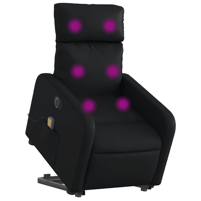 vidaXL - Sta-op-massagestoel - elektrisch - kunstleer - zwart