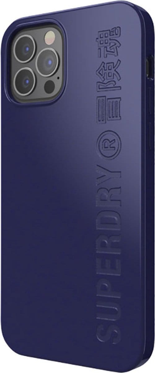 Superdry, Hoesje geschikt voor Apple iPhone 12 / 12 Pro - Snap Case Compostable Series, Blauw