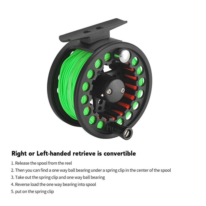 2+1BB Large Arbor Vliegvisreel Lichtgewicht CNC Gefreesde Aluminiumlegering 85mm green