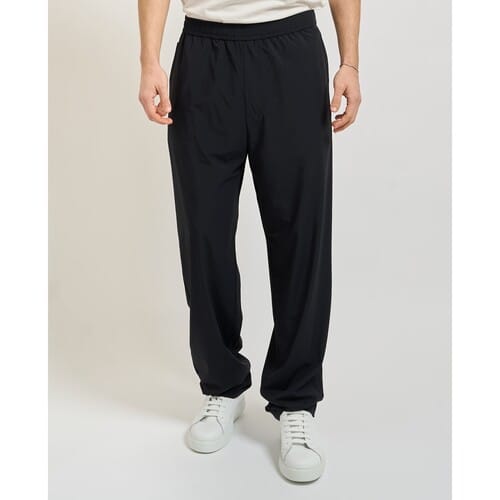 Broek met elastische band en achterzakken