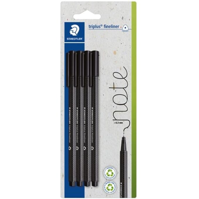 Fineliner »triplus&reg; 334 zwart« 0,3 mm 4 stuks