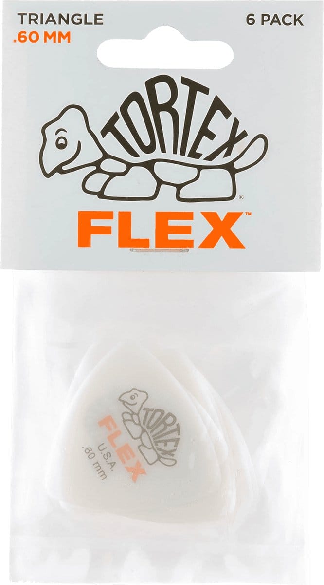 Jim Dunlop Tortex Flex - Plectrums - Triangle - 0,60 mm - Player's Pack 6 Stuks