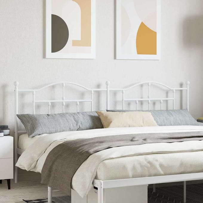 vidaXL - Vervangend - hoofdbord - 200 - cm - metaal - wit