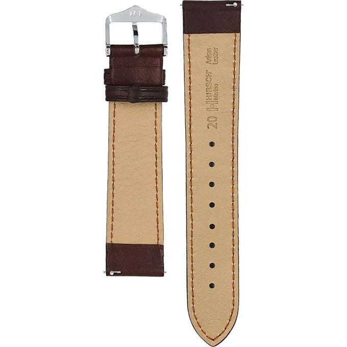 Hirsch Horlogeband -  Merino Goudbruin - Leer - 20mm