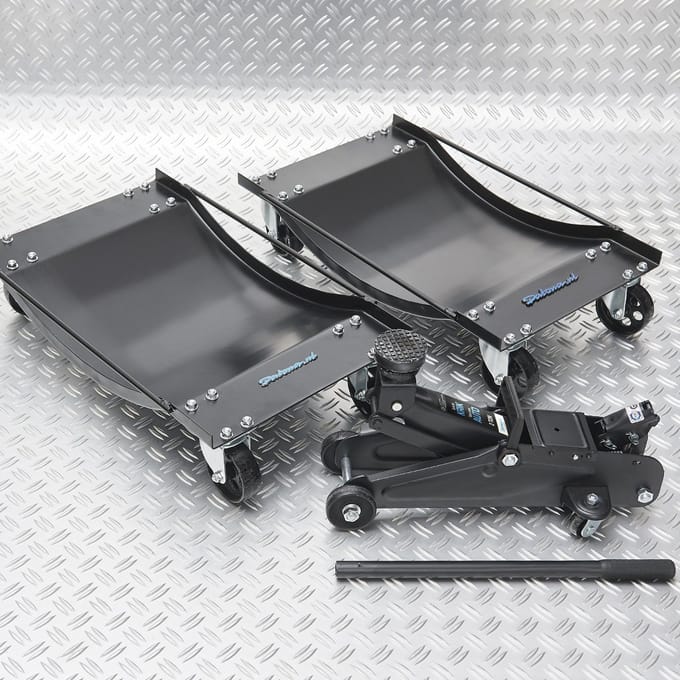 Datona® Automover set van 2 stuks en krik - Zwart
