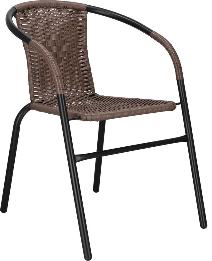 Springos Terrasstoel - Tuinstoel - Metaal - Bruin - 130 KG