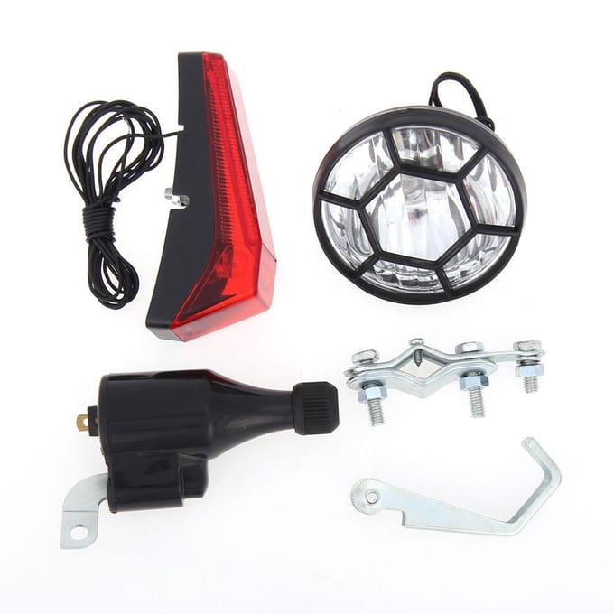 Fiets Fiets Veiligheid Dynamo Verlichting Achter Koplamp Set Geen Batterijen Nodig 1 black