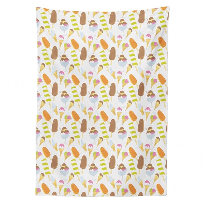 ABAKUHAUS Tafelkleed Dessert – 140x170 cm – Satijnpolyester – Wit Multicolor