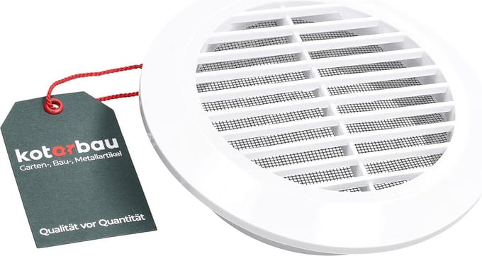 Rond Ventilatierooster 125 mm met Insectengaas en Lamellen voor Ventilatie