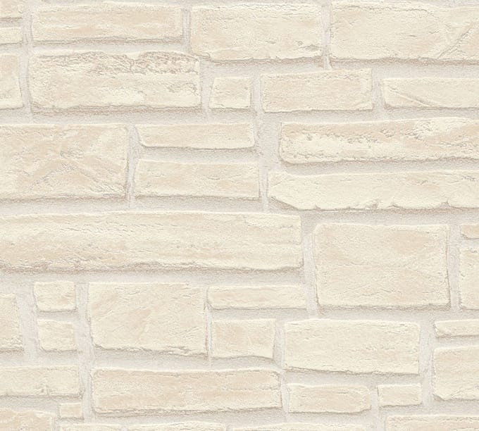 STEEN BEHANG | Industrieel - beige crème bruin - A.S. Création Elements