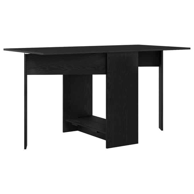 vidaXL - Eettafel - 138 - x - 70 - x - 73,5 - cm - Bewerkt - hout - Zwart - eiken