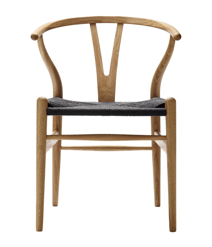 Carl Hansen & Søn - CH24 Y Wishbone stoel eiken - eiken geolied - Vlecht zwart - bruin