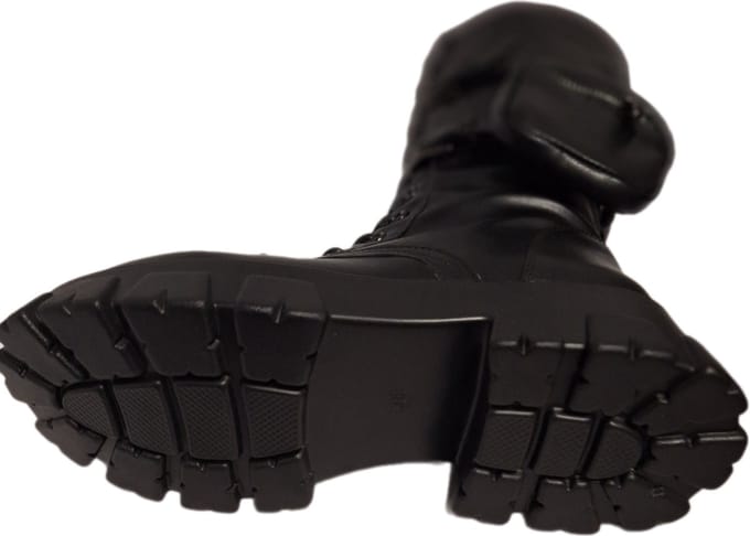 LUCKY SHOES-LAARS-IMITATIELEER-BLACK-VETERS EN RITS-EXTRA PURSE-38