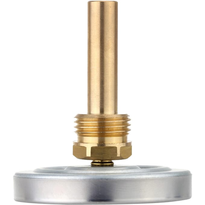 63 mm horizontale wijzerplaatthermometer aluminium temperatuurmeter 0-120 graden C zilver