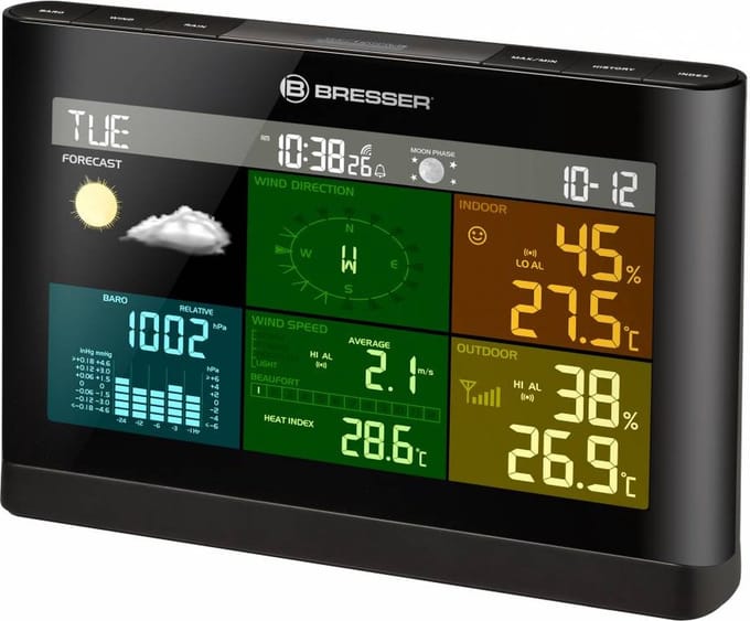 Bresser Weerstation - Basisstation - Compatibel met 7002550 - Zwart