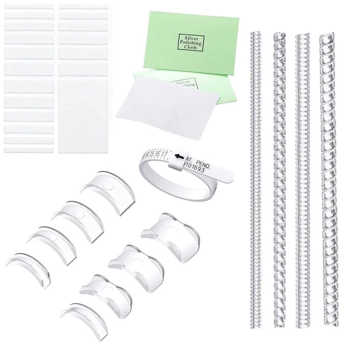 Fako Bijoux - Ringverkleiner Set - TPU - Ring Verkleiner - All-In-One Ring Sizer Set - 33 Stuks - Wit