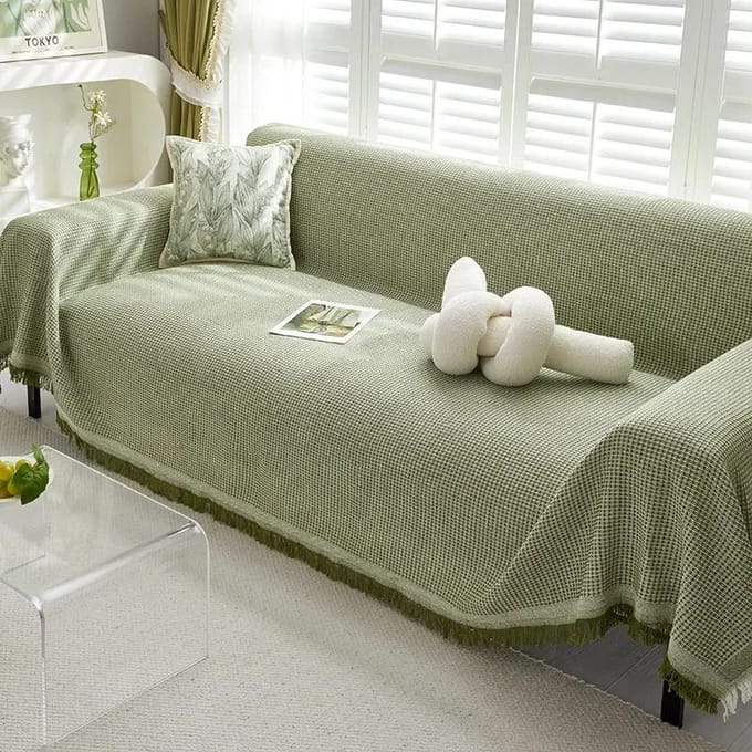Nappe de canapé universelle quatre saisons couverture complète tissu INS vent crème couverture de camping couverture complète housse de coussin de canapé 90x90cm gray