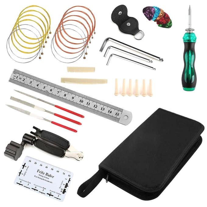 Elektrische Gitaar Bas Onderhoud Reparatie Gereedschap Set Luthier Afstel Onderhoudskit Inclusief 2 Set van veelkleurig