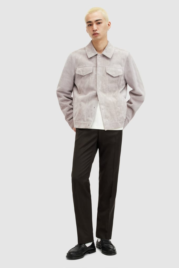 AllSaints Hopper Trucker Jacke Oatmeal White Taglia: XS | Giacche leggere Outlet | Uomo | Bianco