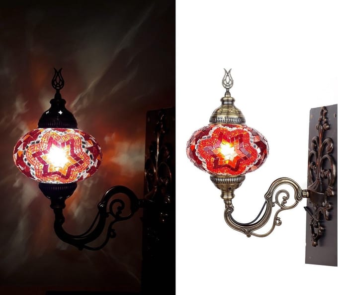 Turkse Wandlamp - Marokkaanse stijl - rood - Oosterse mozaïek - Sfeerverlichting