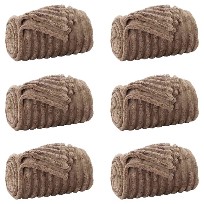 vidaXL - Dekentjes - 6 - st - Camel - 200 - x - 150 - cm - 4.75 - kg - Fleece