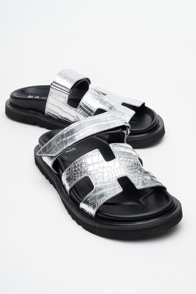 Loana Leer Slide Sandaal