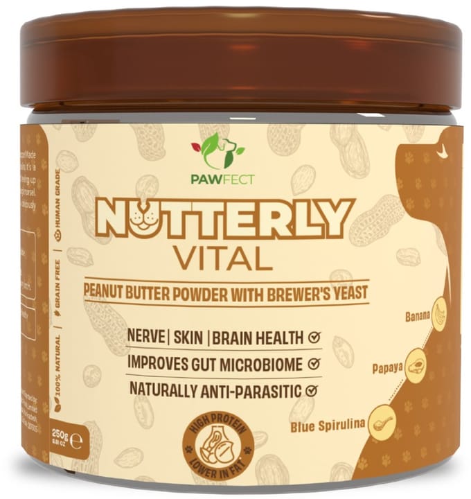 Pawfect Toppers Nutterly Vital - pindakaastopper voor honden - 250 gr.