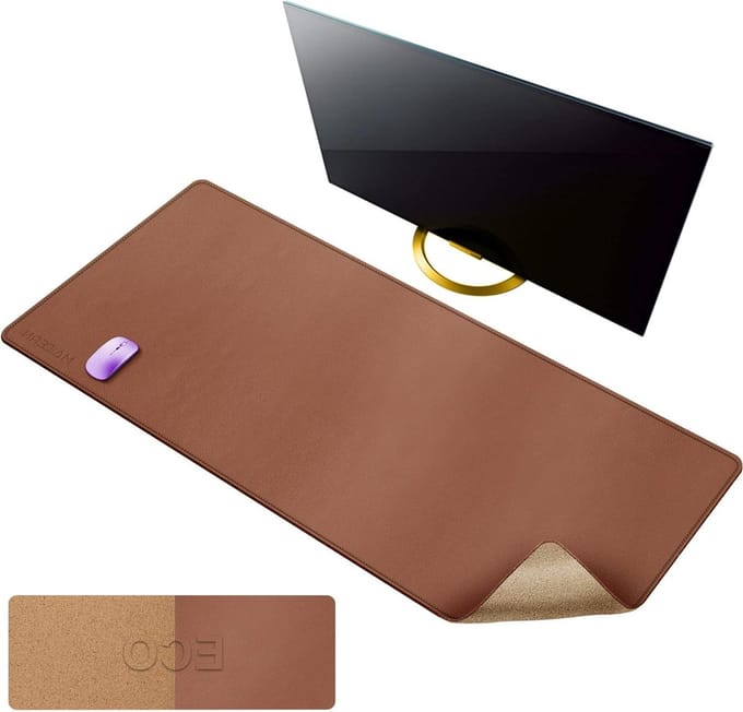 Extra grote waterdichte antislip bureaubeschermer 47" x 236" - bruin
