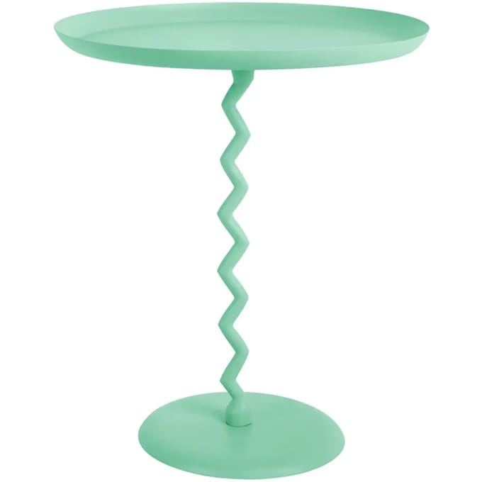 Leitmotiv Bijzettafel Zig Zag - Turquoise - Ø44cm - Scandinavisch