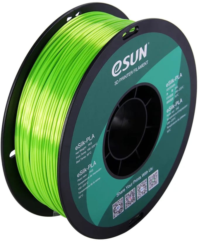 eSun eSilk-PLA Limoen zijdeglans / Lime 1 kg - 1.75mm - 3D printer filament