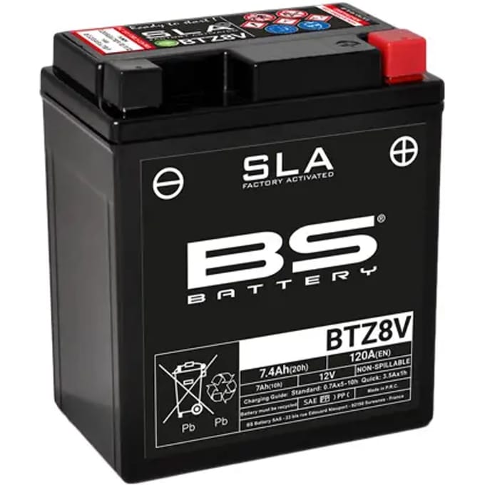 Motorfiets accu BS Battery SLA BTZ8V - C (10H-R) - C (20H-R)