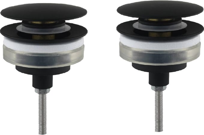 Ben Push Open afsluitbare wastafelplug 2 stuks t.b.v. MSNX2 mat zwart
